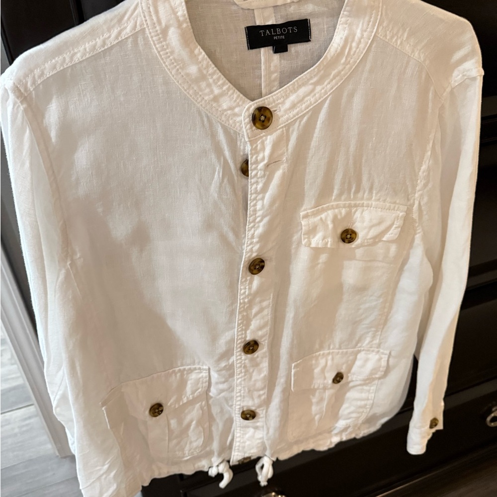 Talbots White Button-Up Jacket